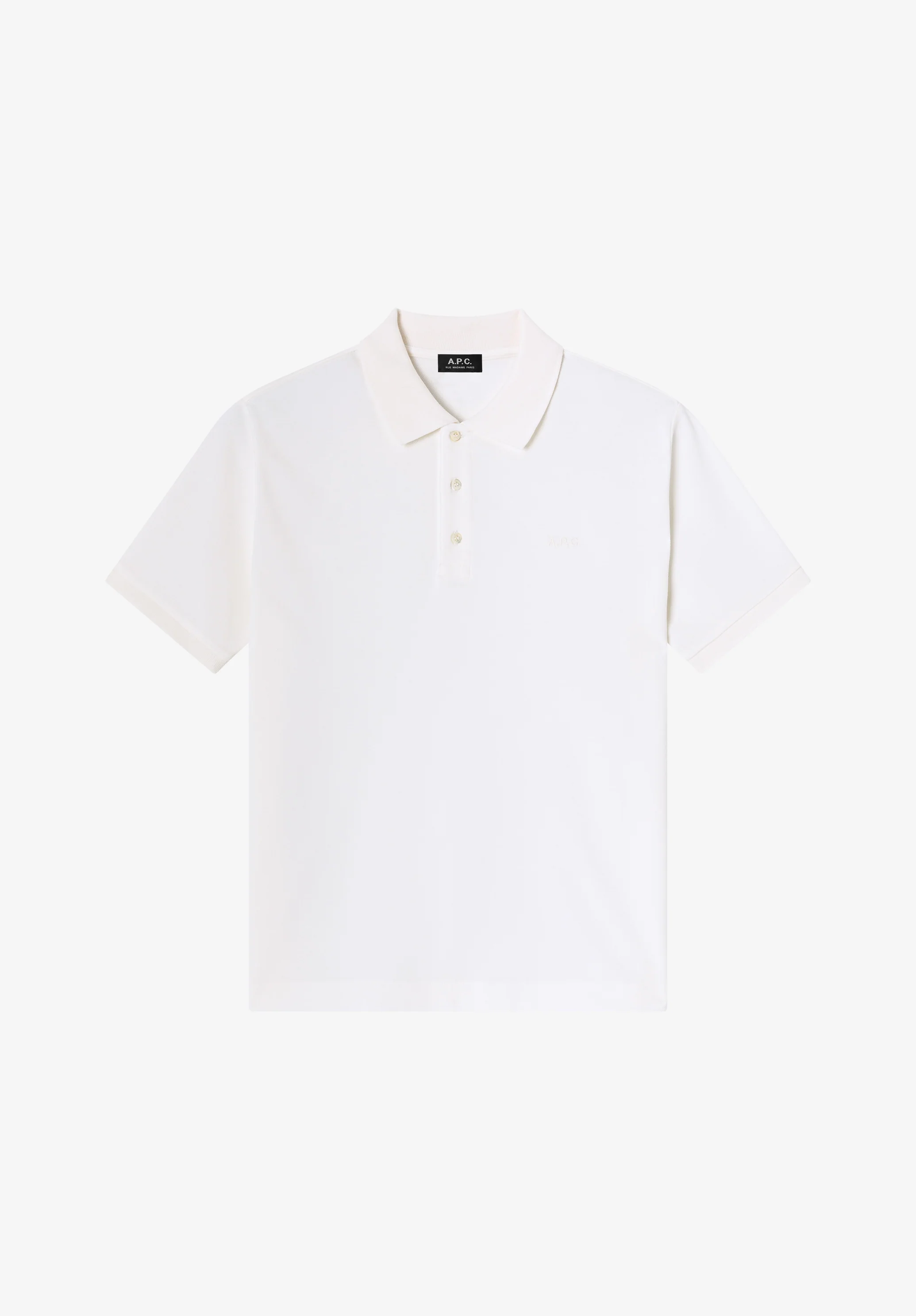 Polo blanc en coton piqué - Blanc
