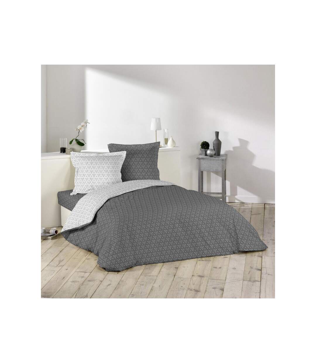 Housse de Couette Optic 240x220cm Anthracite