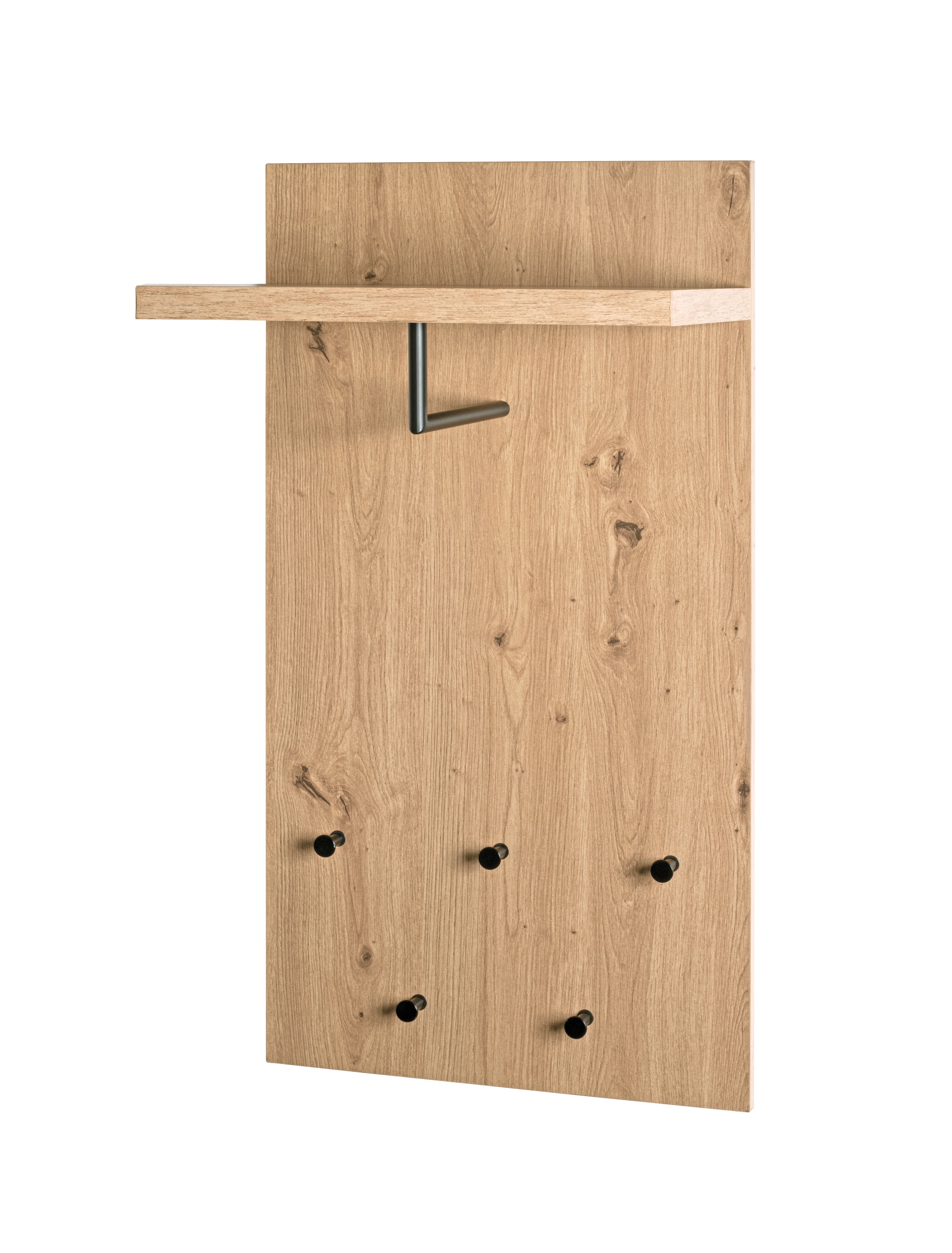 Garderobenpaneel PARMA1 Eiche-Dekor/schwarz 48 x90 cm