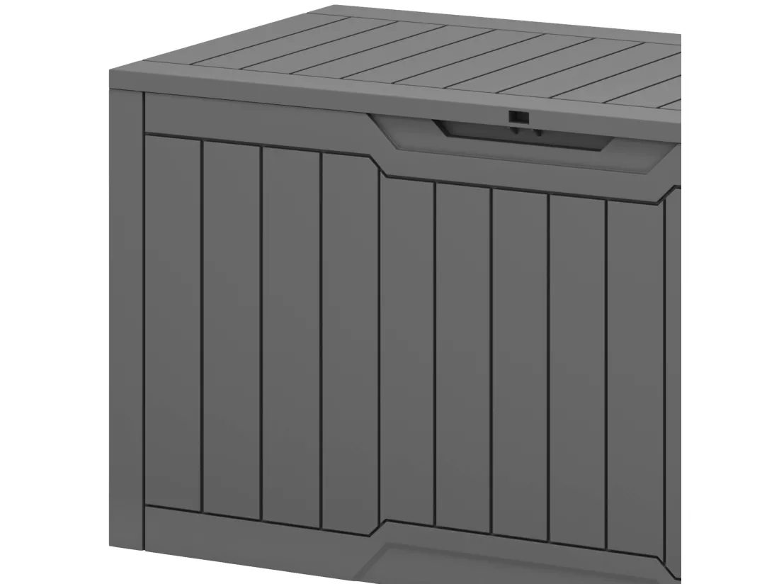 YITAHOME Boîte de Terrasse en Résine - 380L - 115 x 55 x 58.5 CM - Intempéries - Verrouillable - Taupe