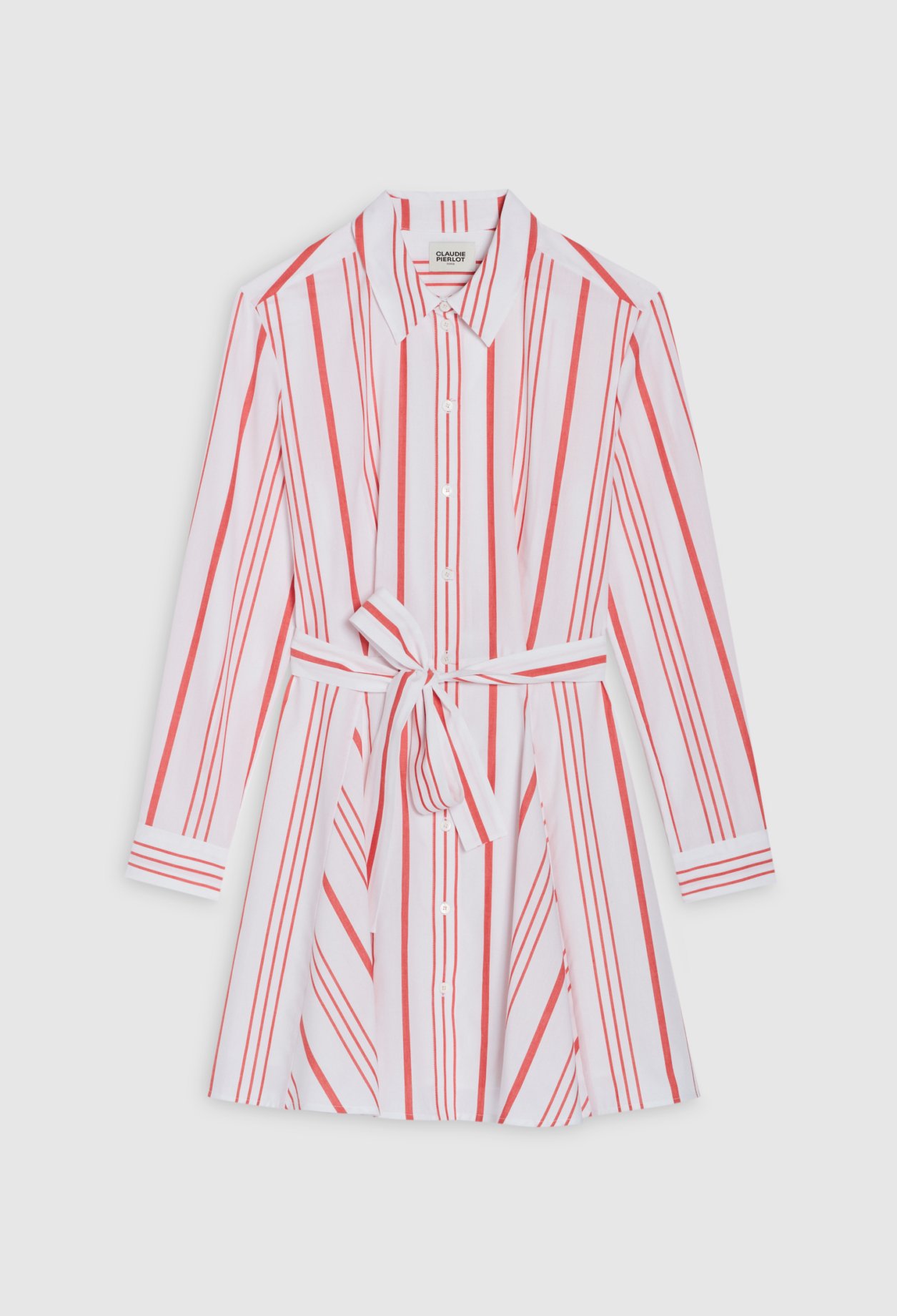 Robe chemise courte rayee