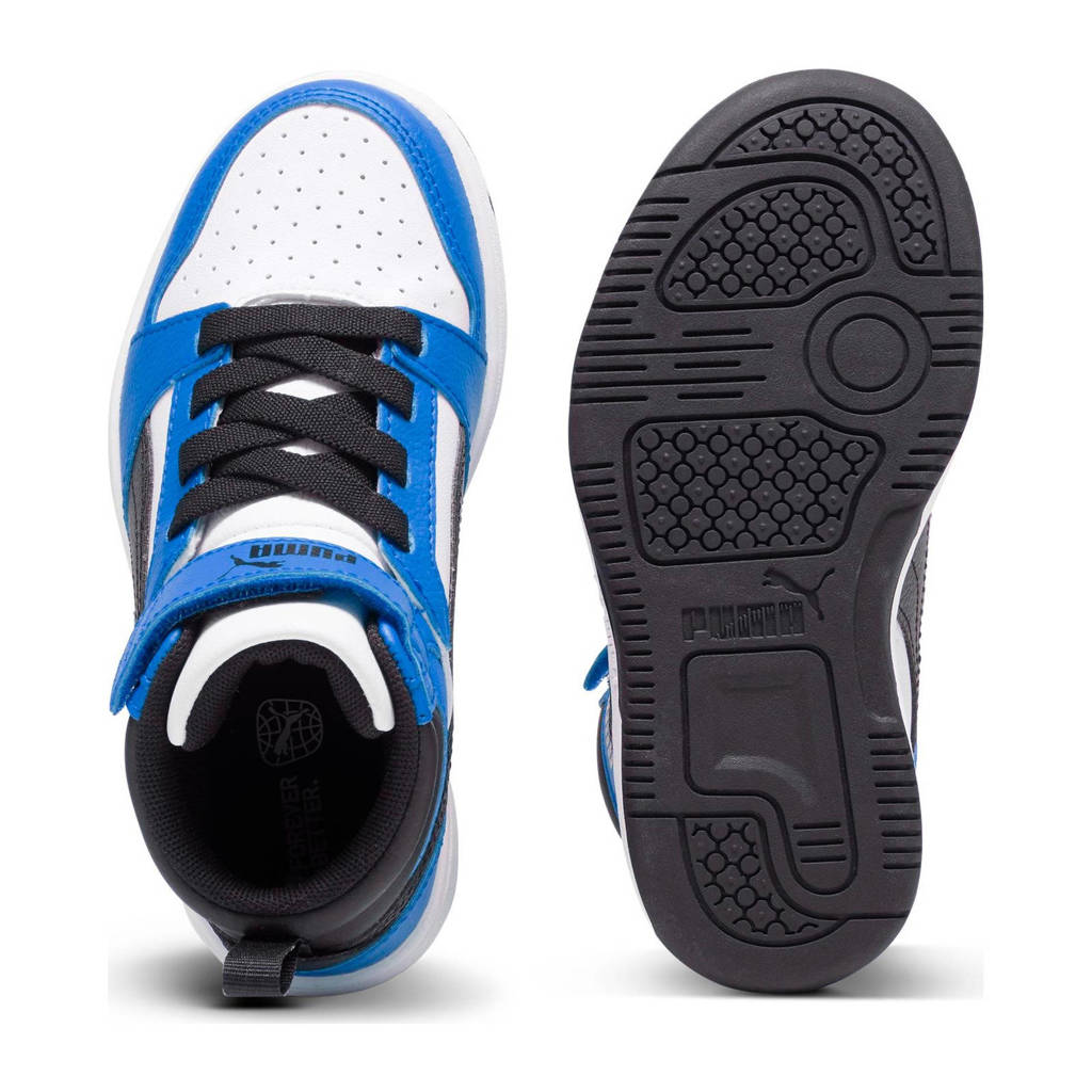 Puma Rebound v6 Mid V6 Mid sneakers wit/zwart/blauw