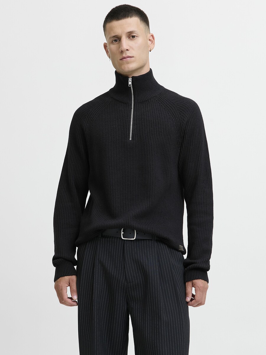 JACK & JONES<br>Suéter com gola marinheiro e meio zíper