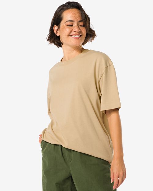 t-shirt femme surdimensionné beige