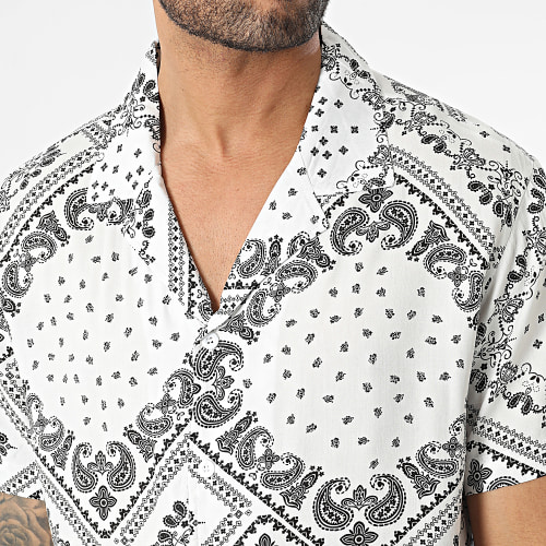 Chemise Manches Courtes Blanc Bandana