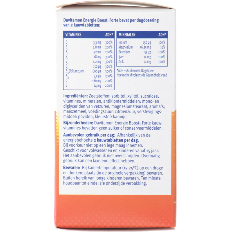 Davitamon Energie boost forte kauwvitamines