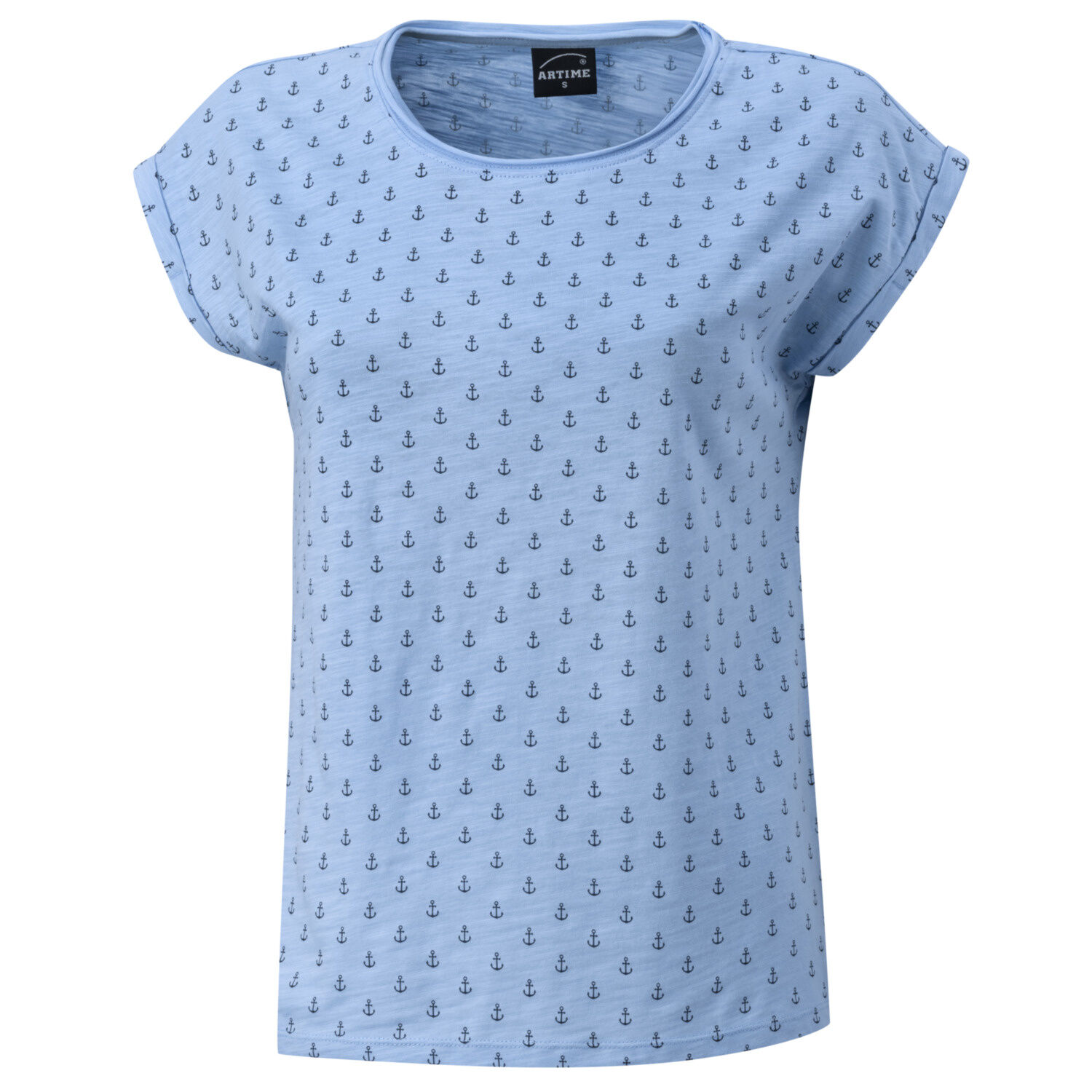 T-Shirt aus Baumwolle mit Anker-Print für Damen