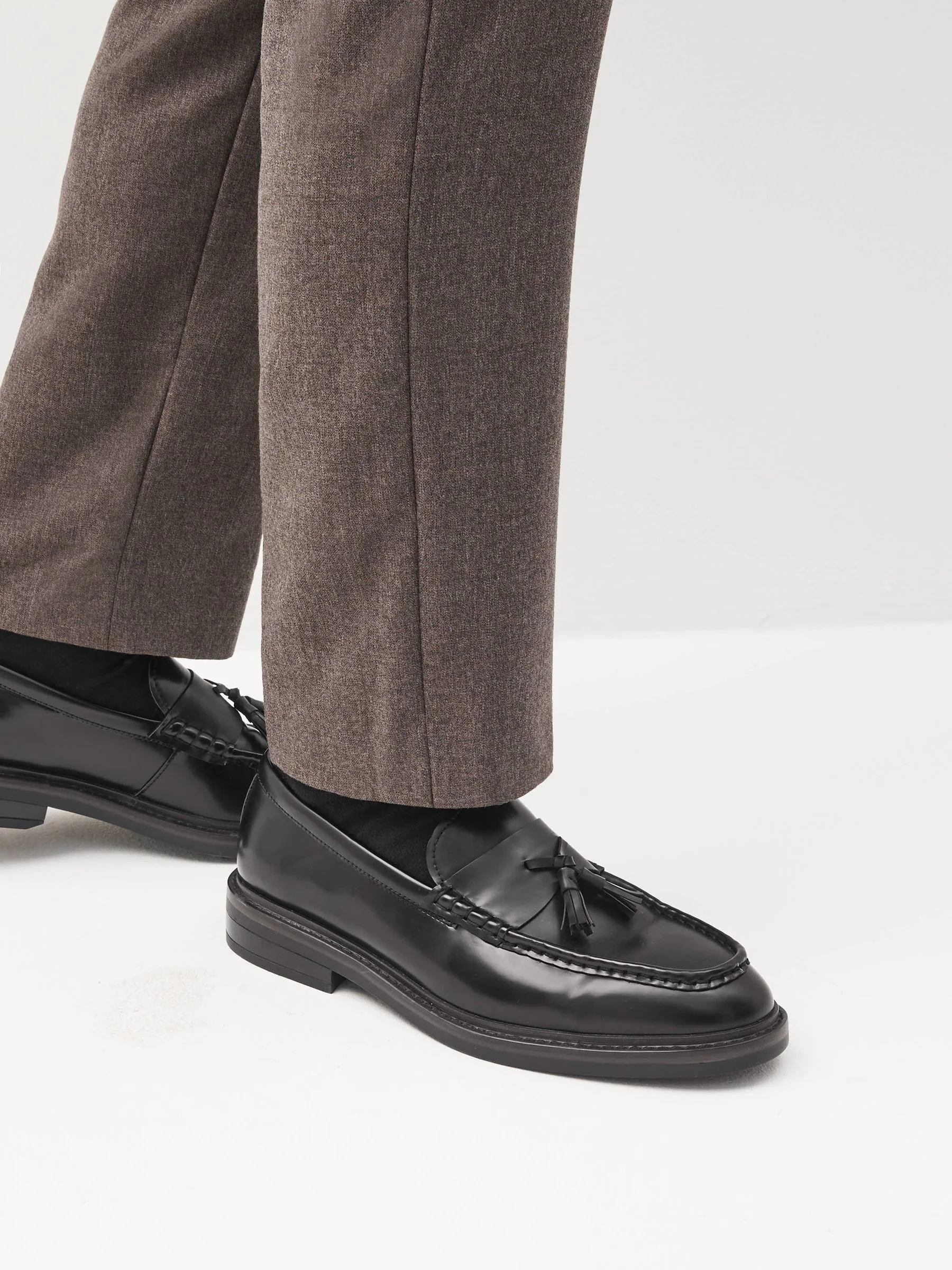 Zwart - Loafers met dikke zool en kwast