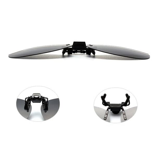 Clip-on aviatorsolbriller med sort glas og UV400-beskyttelse