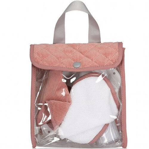 Mama memo poppen voedingsset - corduroy roze