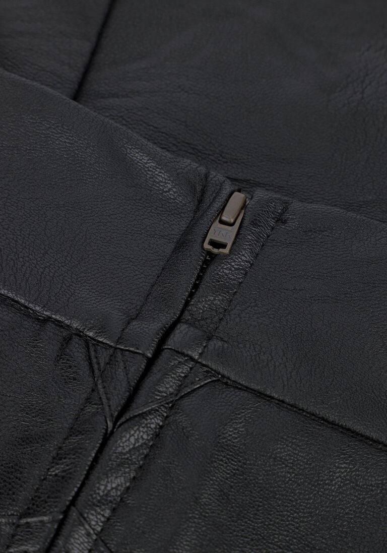 10DAYS zwarte 10days midirok vegan leather skirt