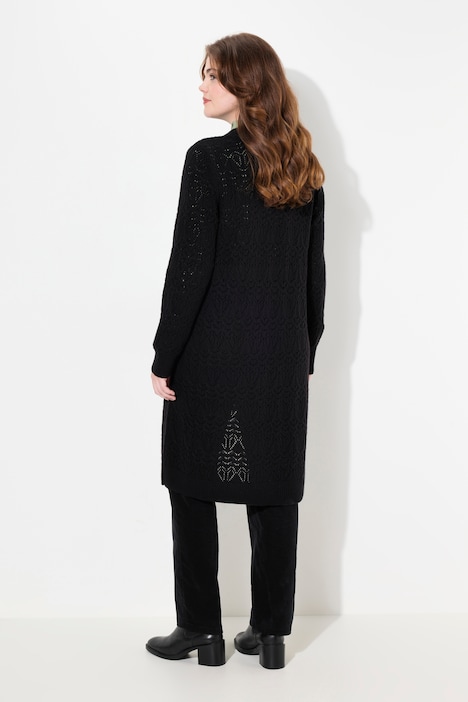 Long-Strickjacke, Struktur, offenes Modell