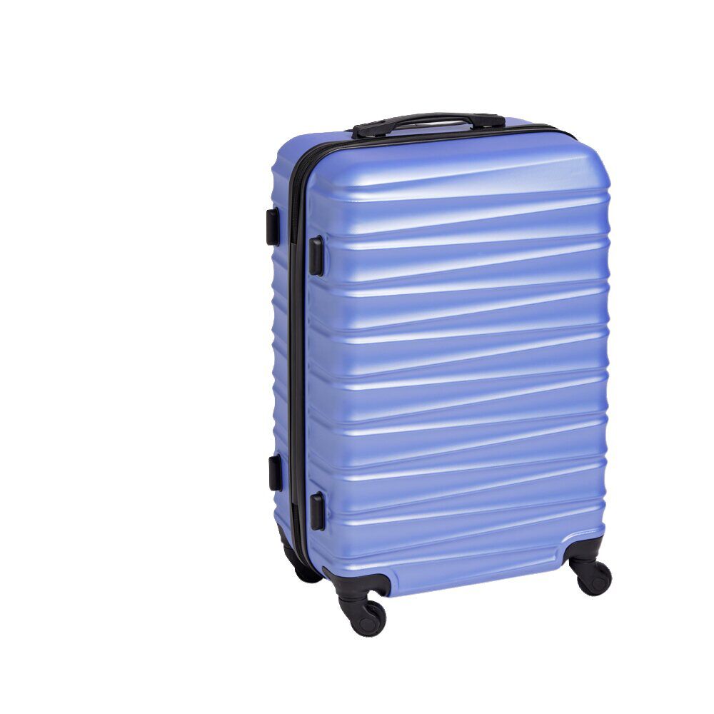 Valise cabine 62L plastique ABS bleue 45x25xH66cm