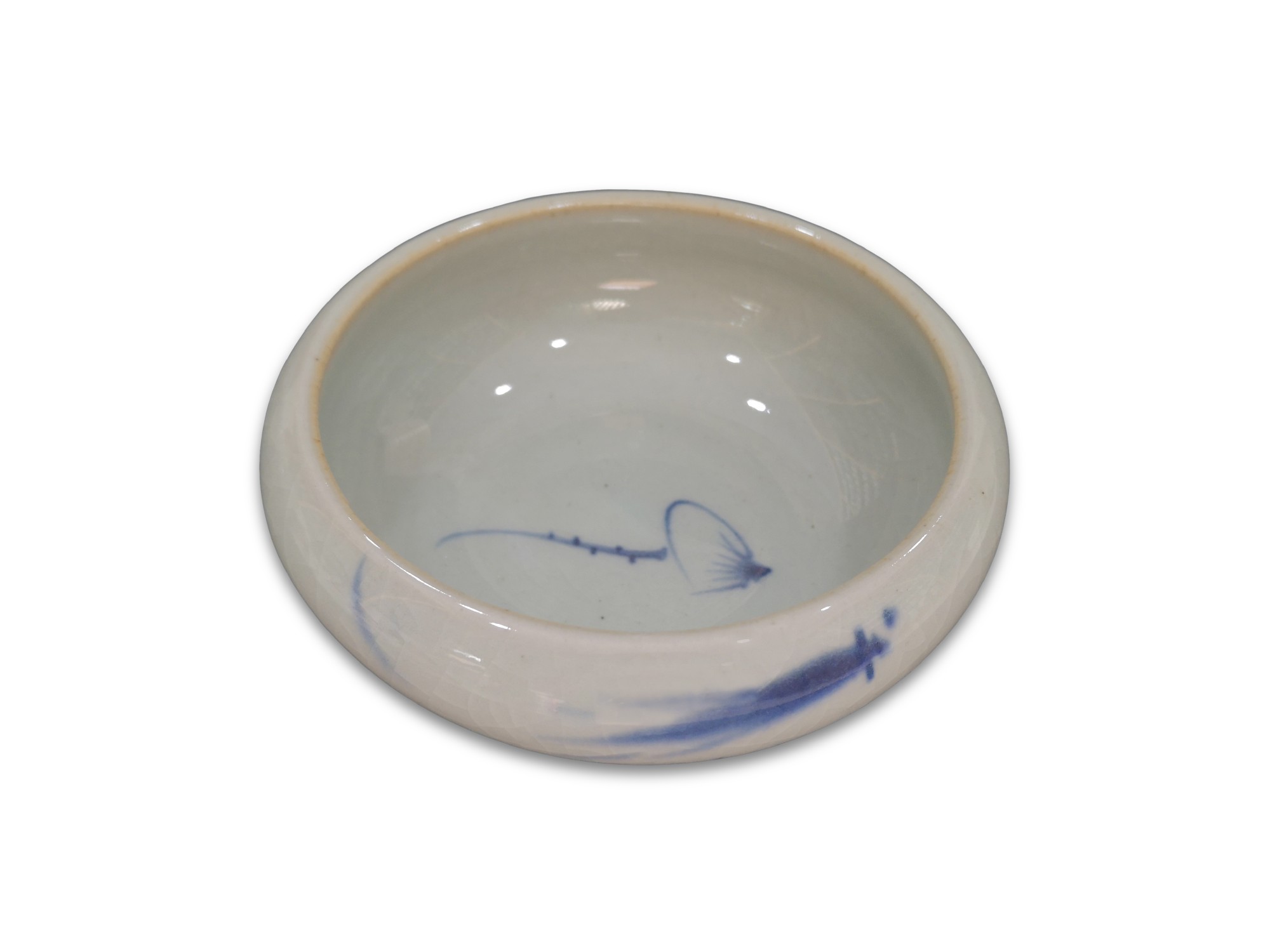 Keramikschale, weiß, blau, Ø 12 cm, H 5 cm von fischer's lagerhaus