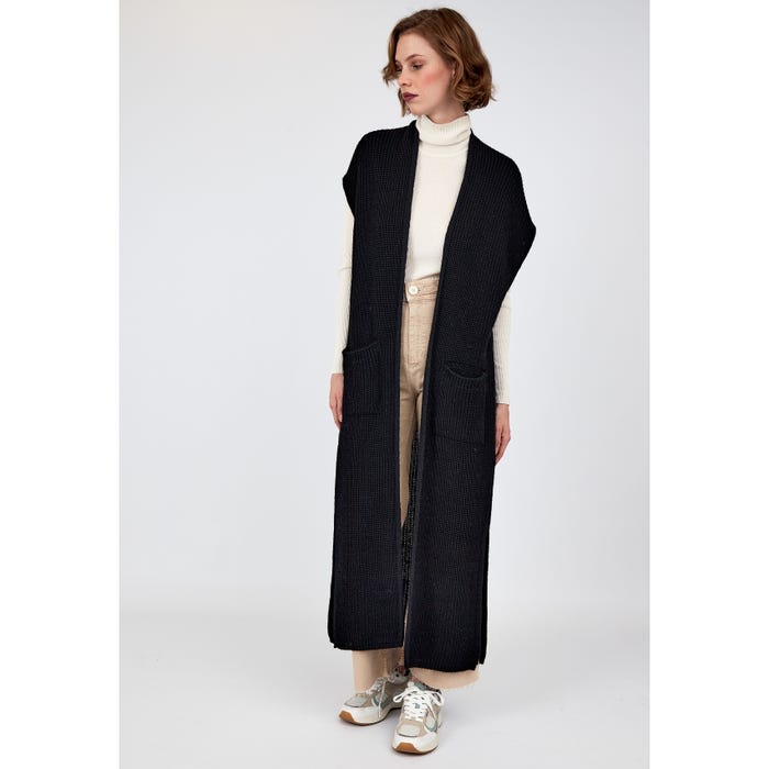 Veritas-Mouwloze gebreide cardigan