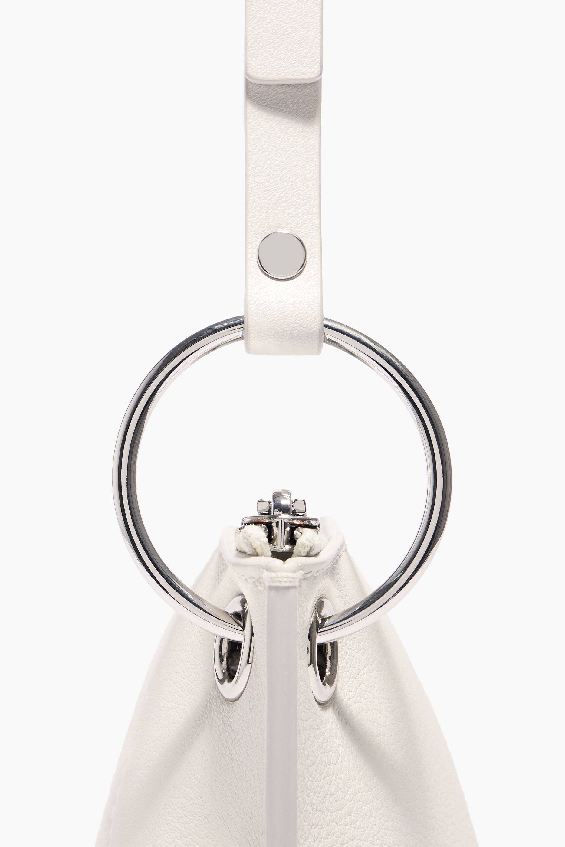 Bolsa de ombro M em couro branco