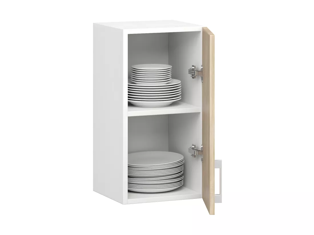 Armoires de cuisine haute AKORD W30 LIMA Blanc 30 cm 1 porte façade Chêne Sonoma 2 étagères 30x30,5x58 cm