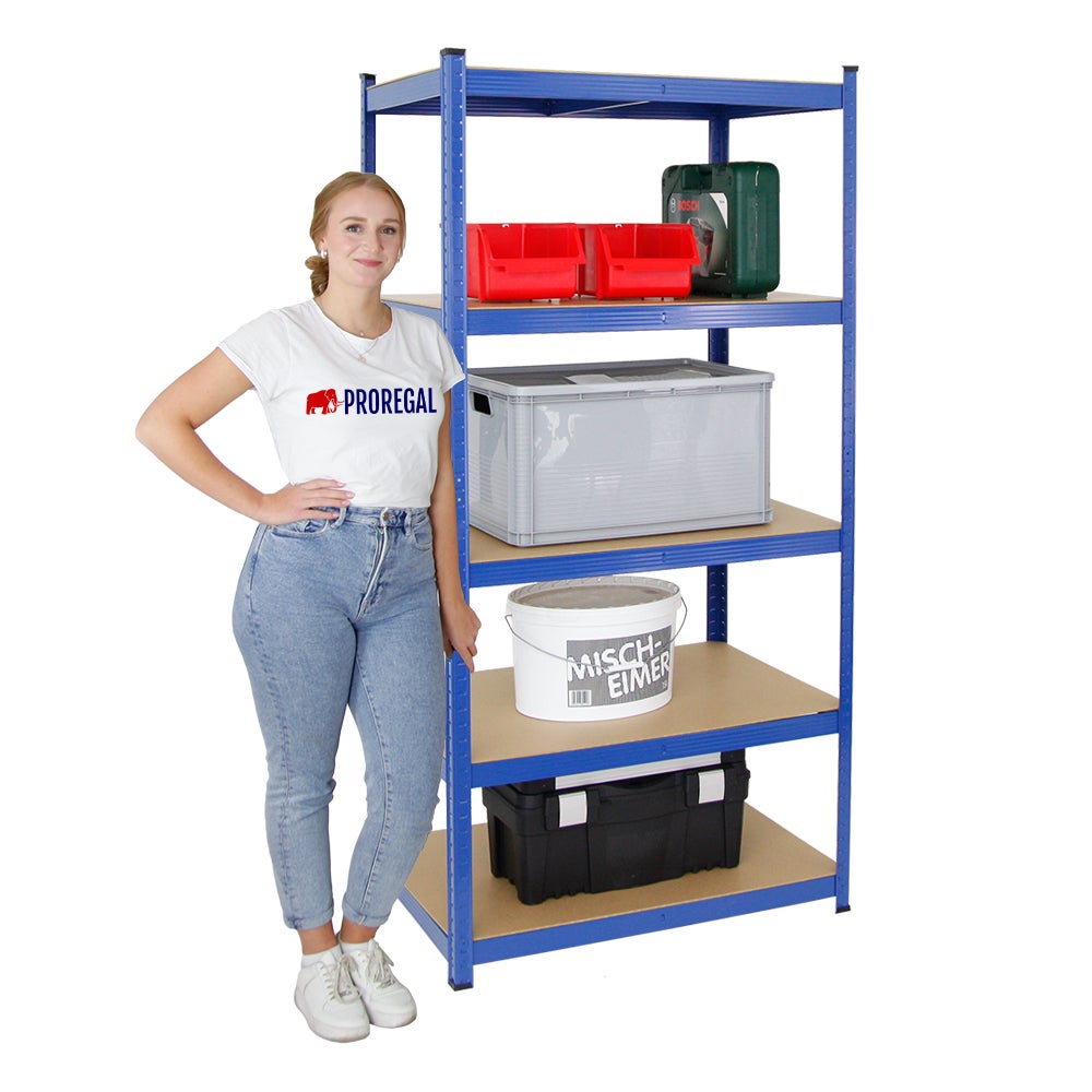 PROREGAL Heavy-Duty stellingkast Taurus HxBxD 180 x 90 x 60 cm Draagvermogen plank 175 kg Blauw