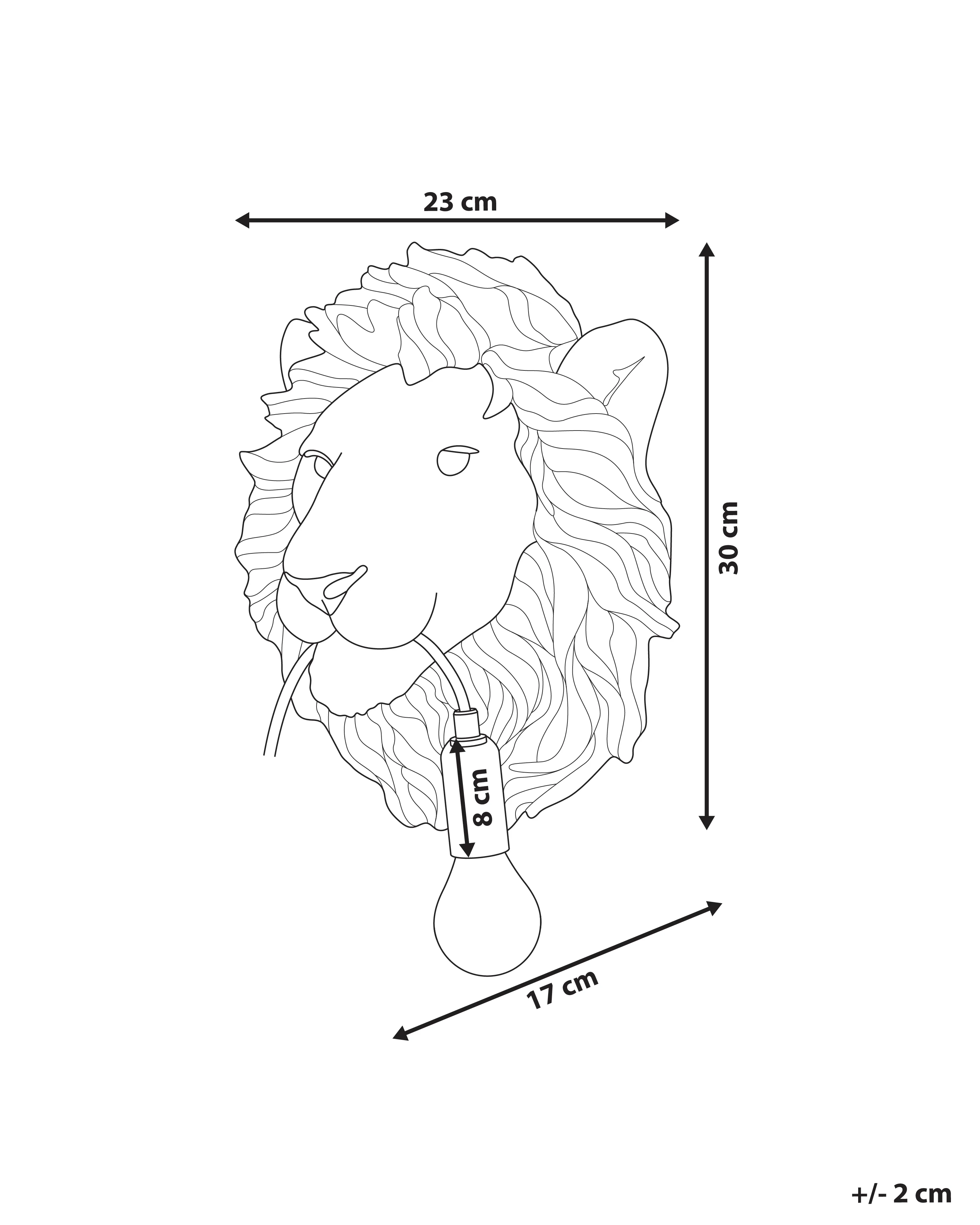 Wandlamp Leeuw SIMBA Goud
