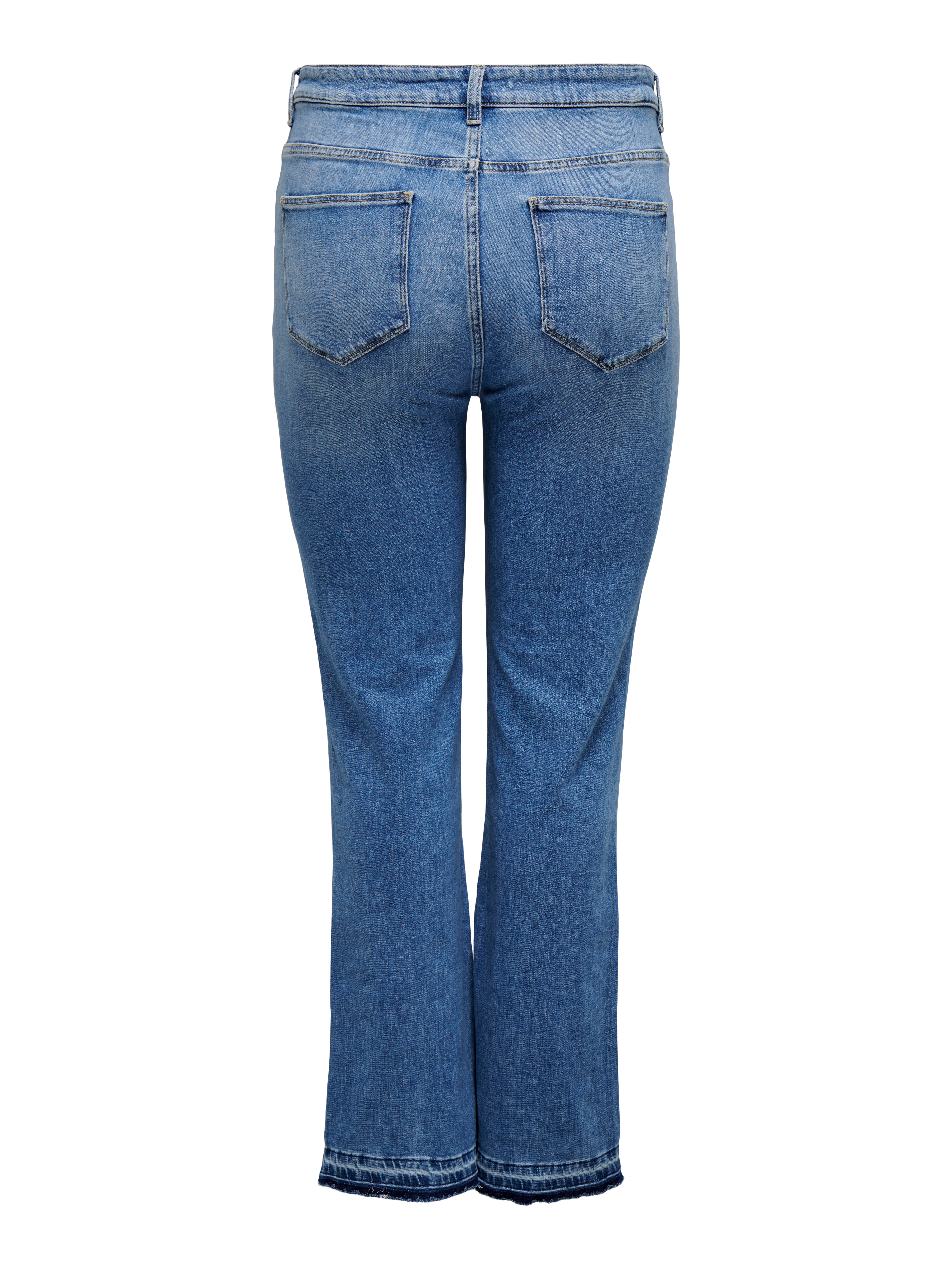 CARINDIA Hohe Taille Ausgestellt Jeans Medium Blue Denim