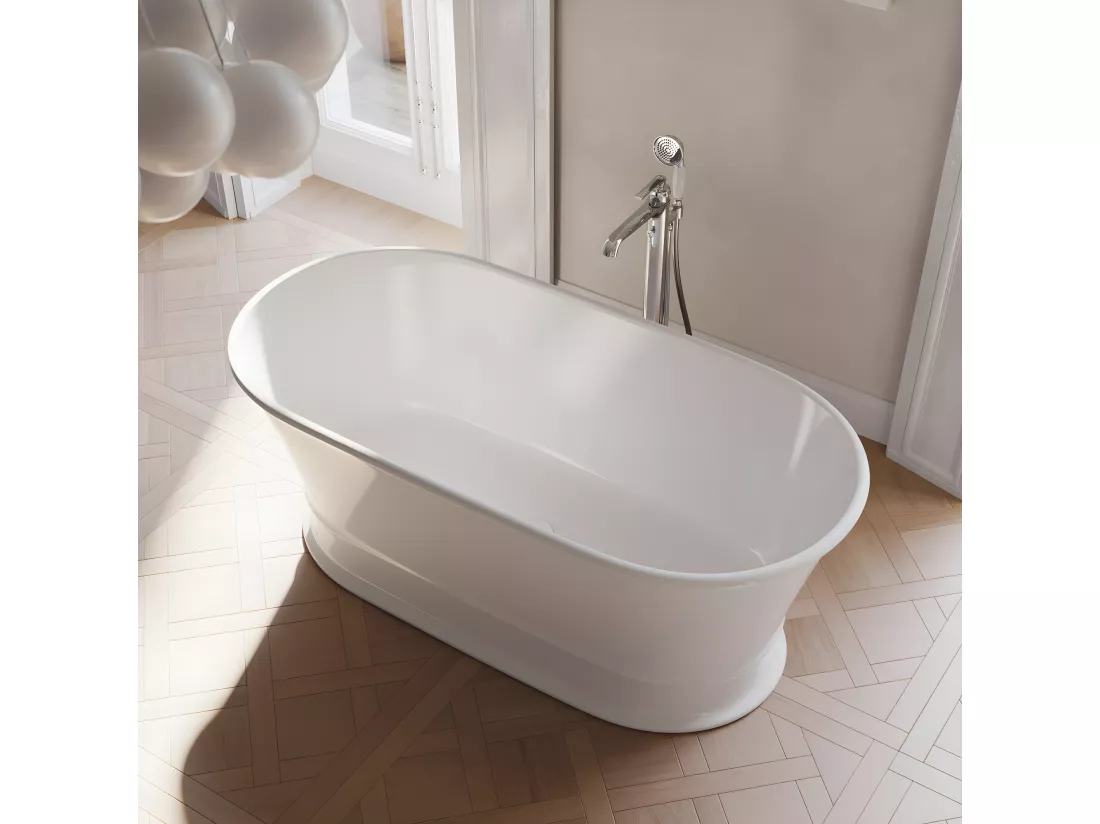 baignoire îlot OMNIRES CLASSICA M+ 160X79 CM couleur : blanc finition : brillant bonde et siphon inclus