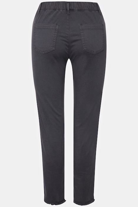 7/8-Slimhose, schmale Passform, 4-Pocket, Fransensaum, mit recyceltem Polyester