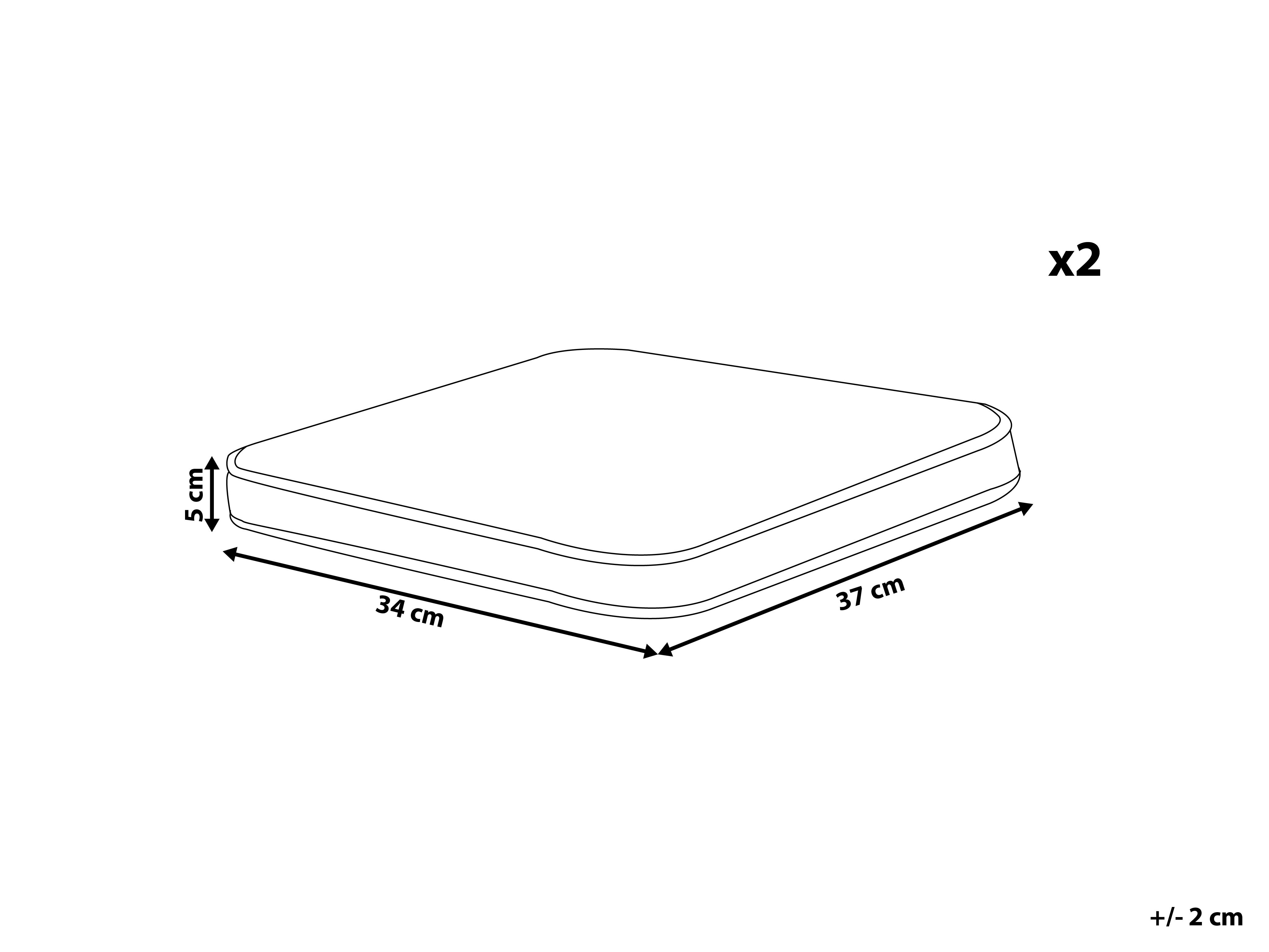 Set van 2 tuinzitkussens TERNI 37 x 34 cm Geel