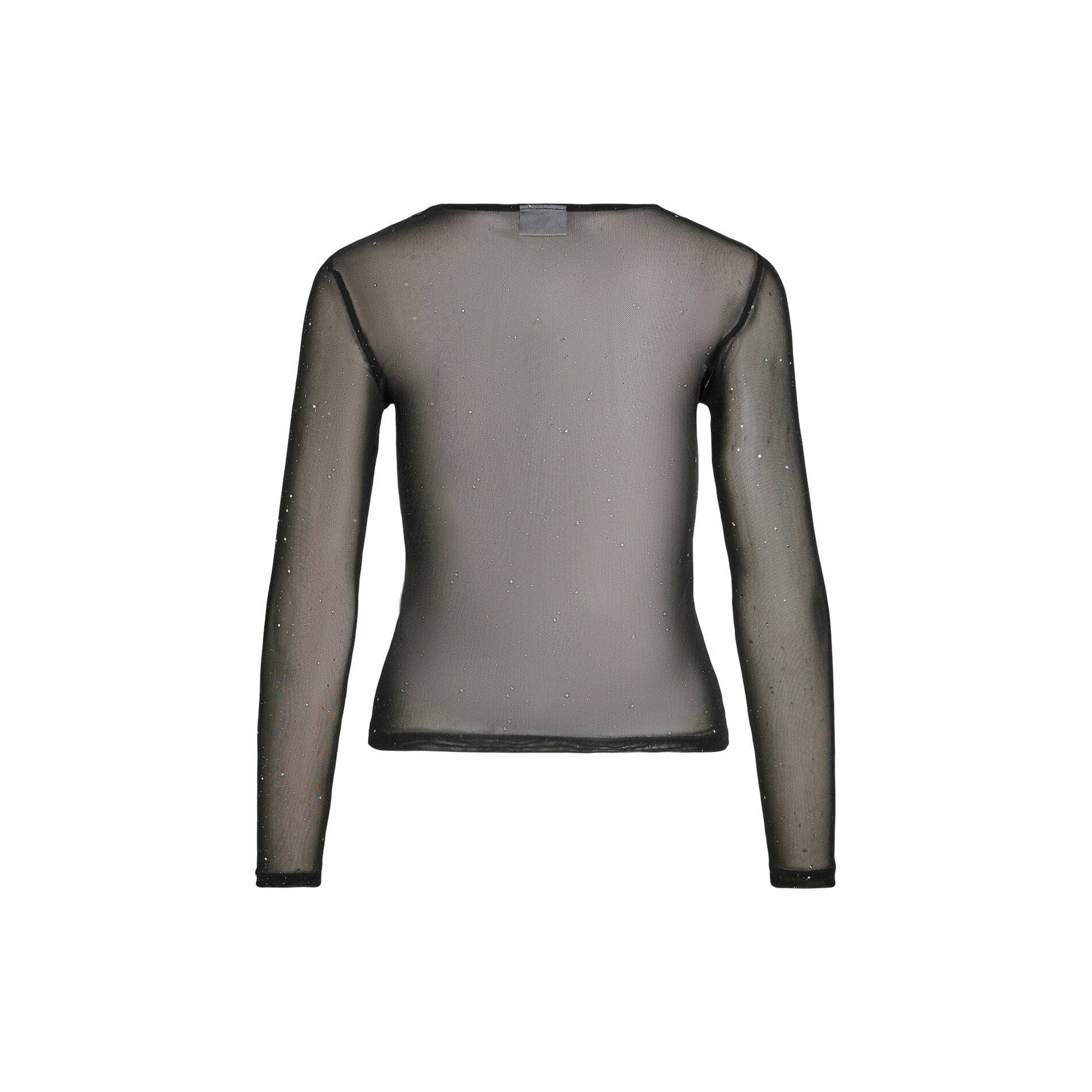 Vila  Vinora o-neck langærmet bluse - Black Beauty