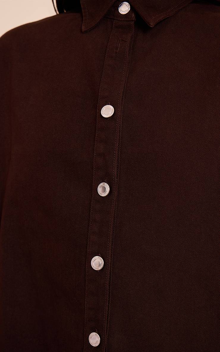 Dark Chocolate Chemise En Jean Classique Oversize