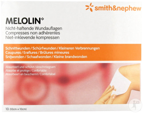 Smith&Nephew Melolin Compresse Stérile Absorbante Et Non-Adhérente 10x10cm Pièces 10 (66030261)