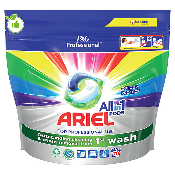 Lessive capsules Ariel Professional All in 1 Colour, sachet de 70