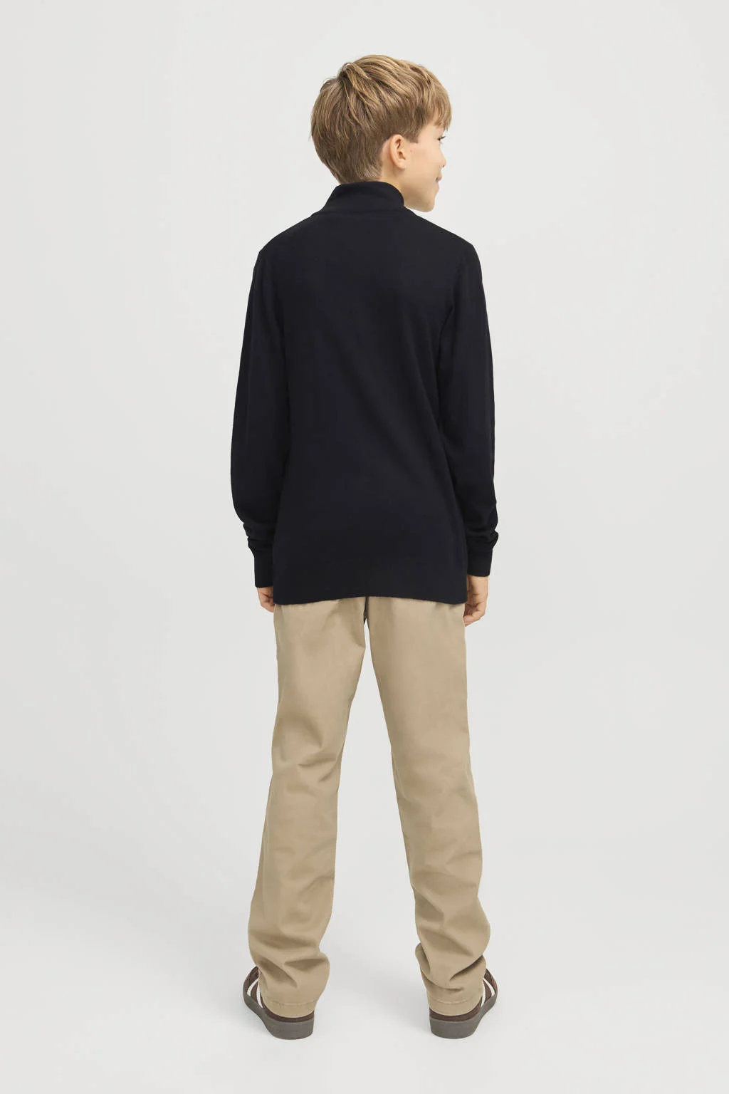JACK & JONES JUNIOR trui zwart fijn gebreid
