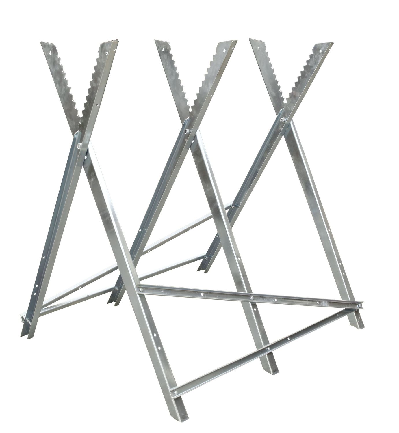 GARMIO® Sägebock Holzsägebock klappbar, silber 150kg, verzinkt zusammenklappbarer Haltebock 4-fach,Extra robust