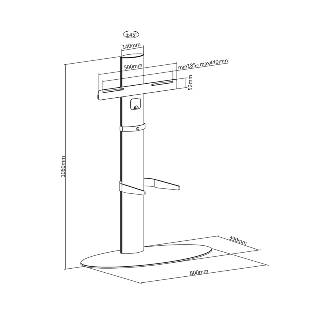 Roline LCD-/TV-Ständer silber bis 40 kg