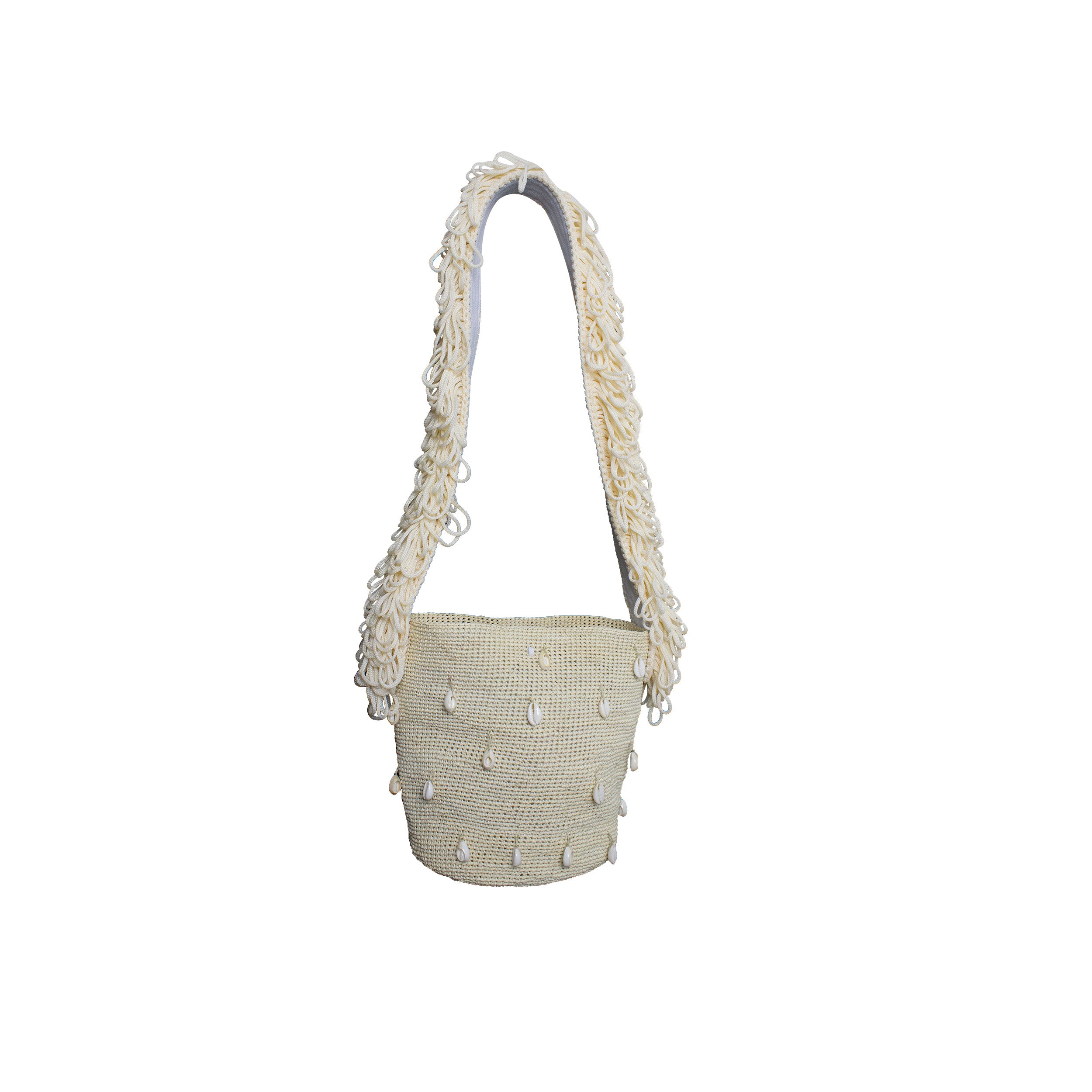 sac bandoulière brodé de coquillages
