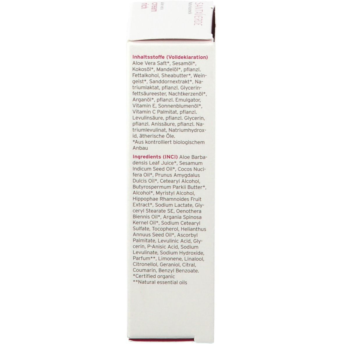 SANTAVERDE Aloe Vera Creme rich