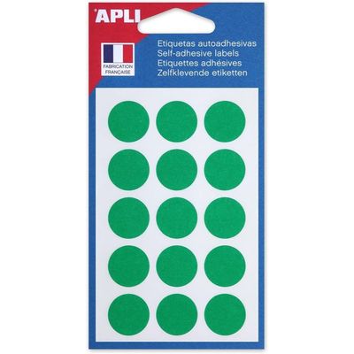 Apli Agipa - 90 Pastilles adhésives - vert - diamètre 19 mm - réf 111965
