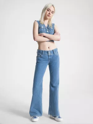 Calça jeans flare de cintura baixa Sophie