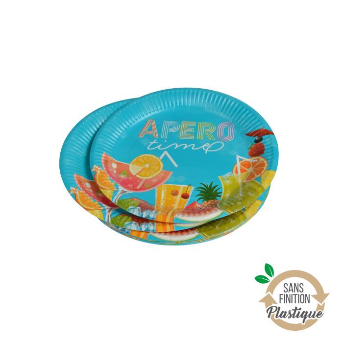 SET 10 ASSIETTES CARTON D.18CM APERO TIME