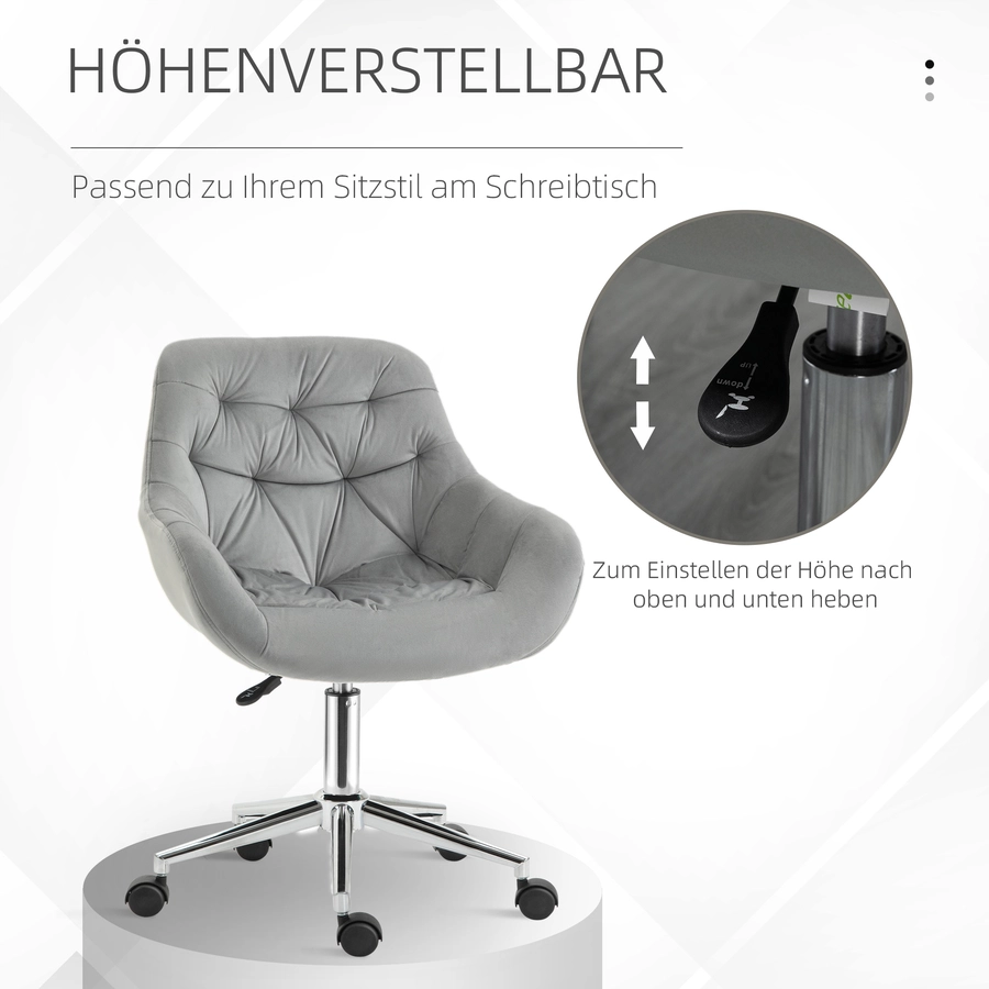 Vinsetto Bürostuhl mit Polsterung grau