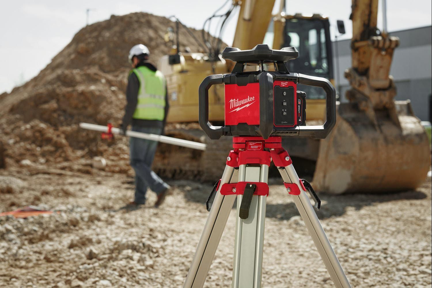 Milwaukee M18 RLOH600-201C ONE-KEY™ Accu rotatielaser Rood   Laserontvanger RD600 - 4933493191