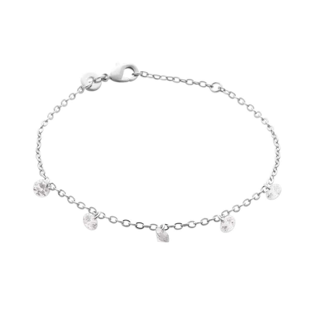 Bracelet Brillaxis argent pierres blanches