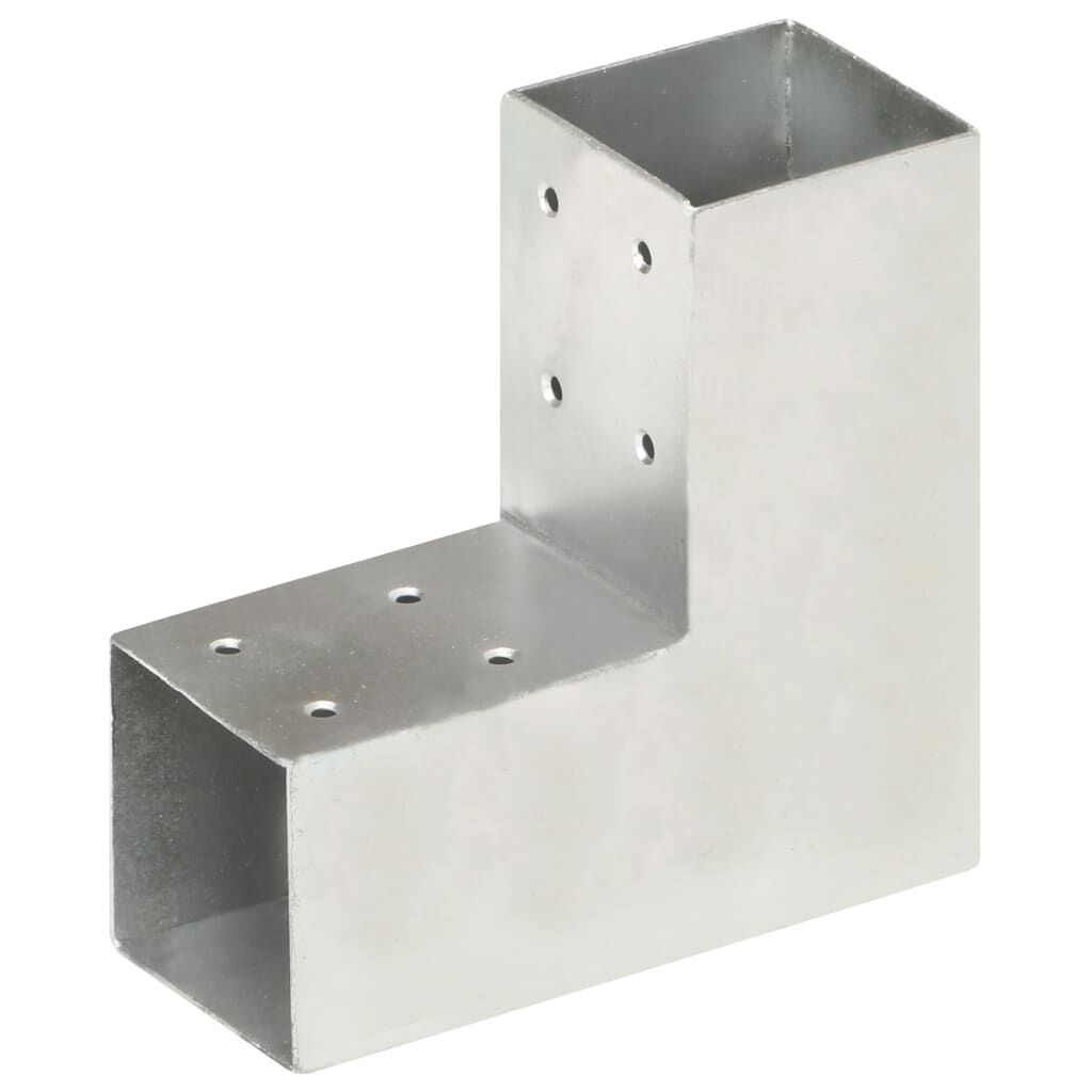 vidaXL L-vormige connectoren, 4 stuks, gegalvaniseerd metaal, 71x71 mm