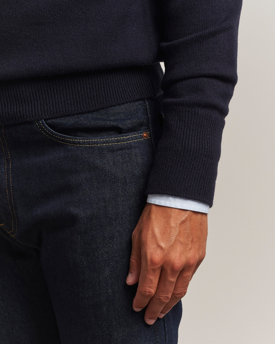 William Lockie Melrose Cashmere Crew Neck Dark Navy