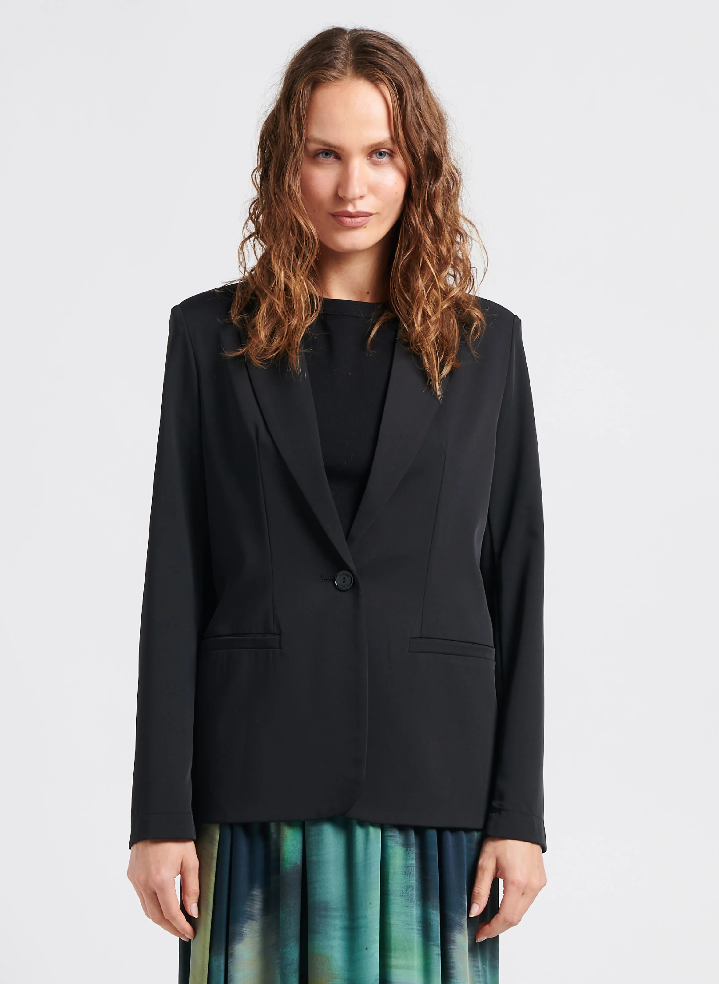 Veste blazer col tailleur | Noir