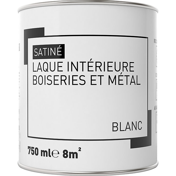 Laque intérieure bois et métal satin blanc 750ml