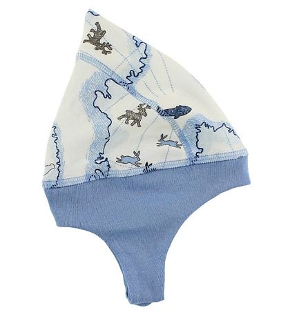 Joha Hue - Arctic Zone - Uld/Bambus - Creme m. Bl?t Print