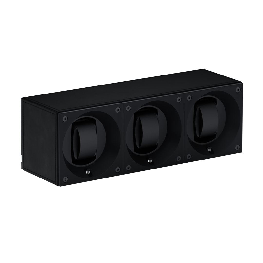 SwissKubik Masterbox Leder Schwarz - 3 Uhren