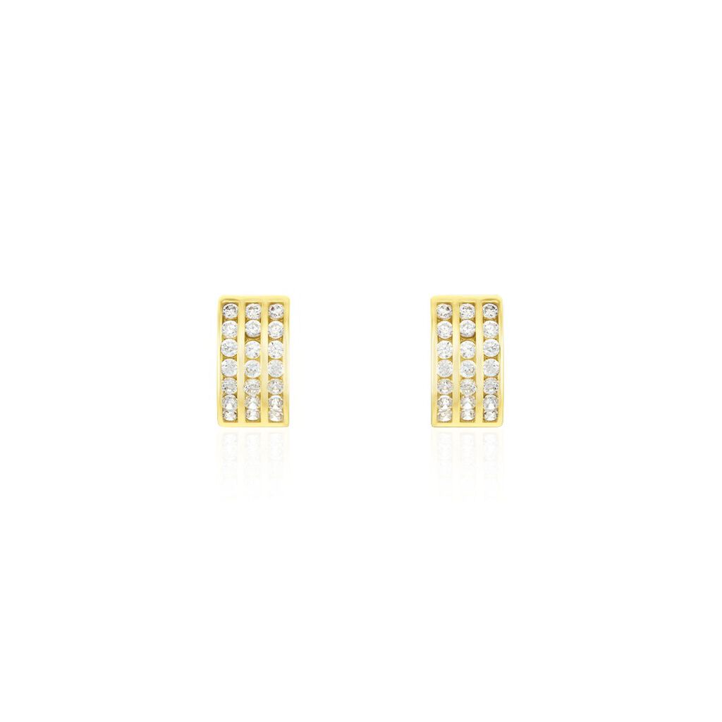Demi Créoles Or Jaune Jacobea Oxyde De Zirconium