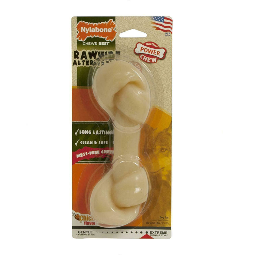 Osso de nylon Nylabone, alternativa ao couro cru, para mastigar em cães.